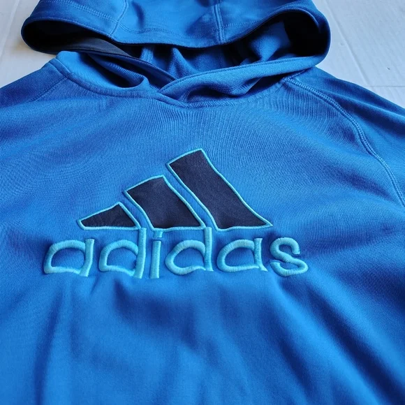 Adidas Youth Boys Hoodie Size Large Hooded Sweatshirt Kangaroo Pouch - Picture 2 of 15